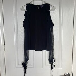 Amaryllis Black Lace Cold Shoulder Top size xs